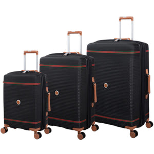 3-Piece Luggage Set, PP Material Hard Shell Suitcases, 8 Spinner Wheels, Telescopic Handle & Anti-Theft Zippers
