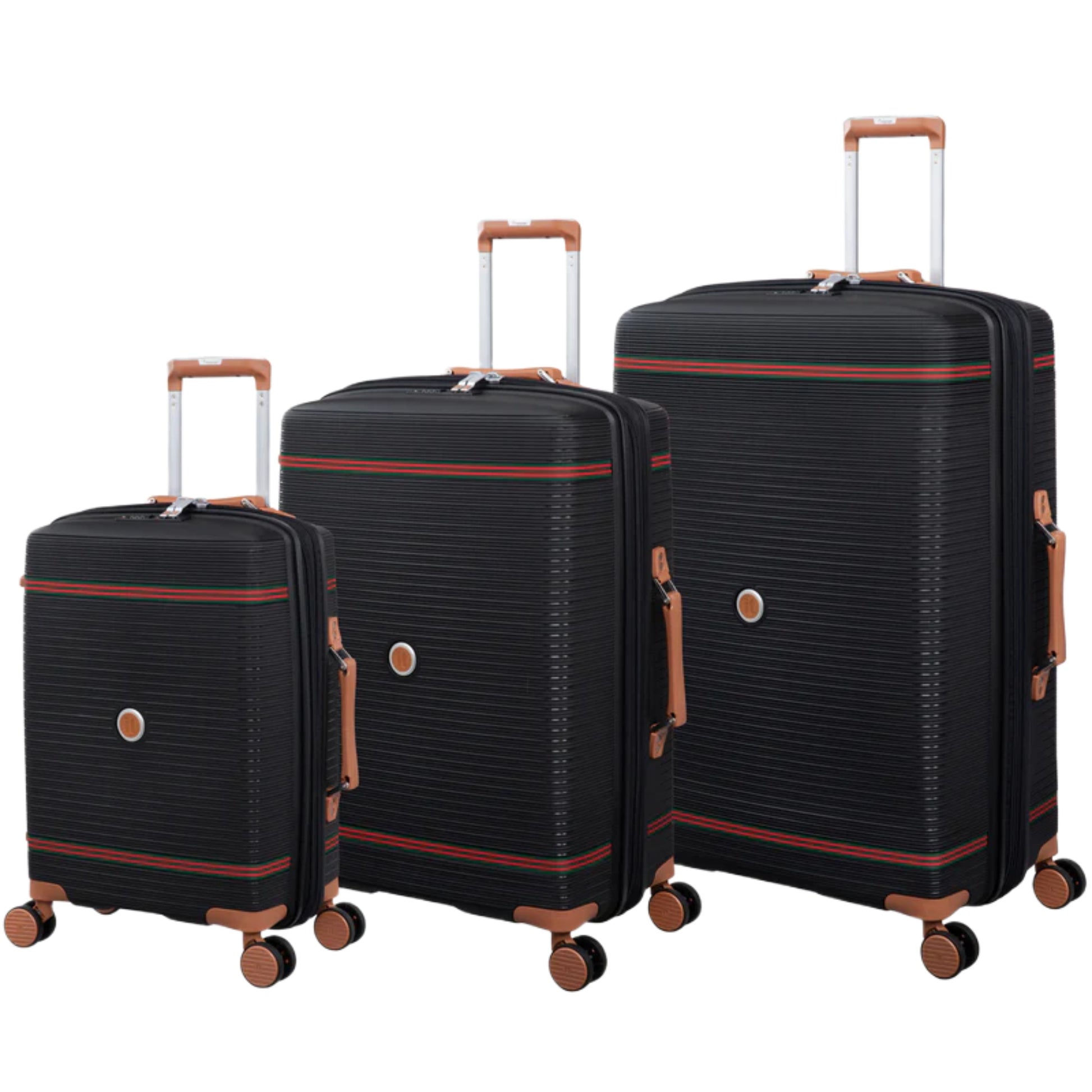 3-Piece Luggage Set, PP Material Hard Shell Suitcases, 8 Spinner Wheels, Telescopic Handle & Anti-Theft Zippers