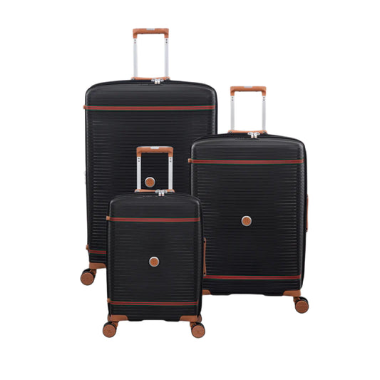 3-Piece Luggage Set, PP Material Hard Shell Suitcases, 8 Spinner Wheels, Telescopic Handle & Anti-Theft Zippers