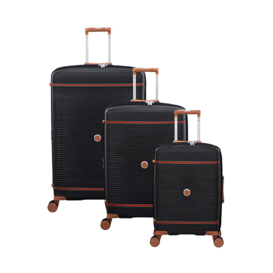 3-Piece Luggage Set, PP Material Hard Shell Suitcases, 8 Spinner Wheels, Telescopic Handle & Anti-Theft Zippers