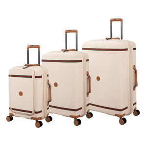 3-Piece Luggage Set, PP Material Hard Shell Suitcases, 8 Spinner Wheels, Telescopic Handle & Anti-Theft Zippers