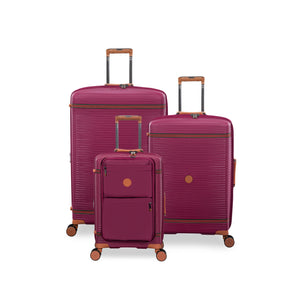 3-Piece Luggage Set, PP Material Hard Shell Suitcases, 8 Spinner Wheels, Telescopic Handle & Anti-Theft Zippers