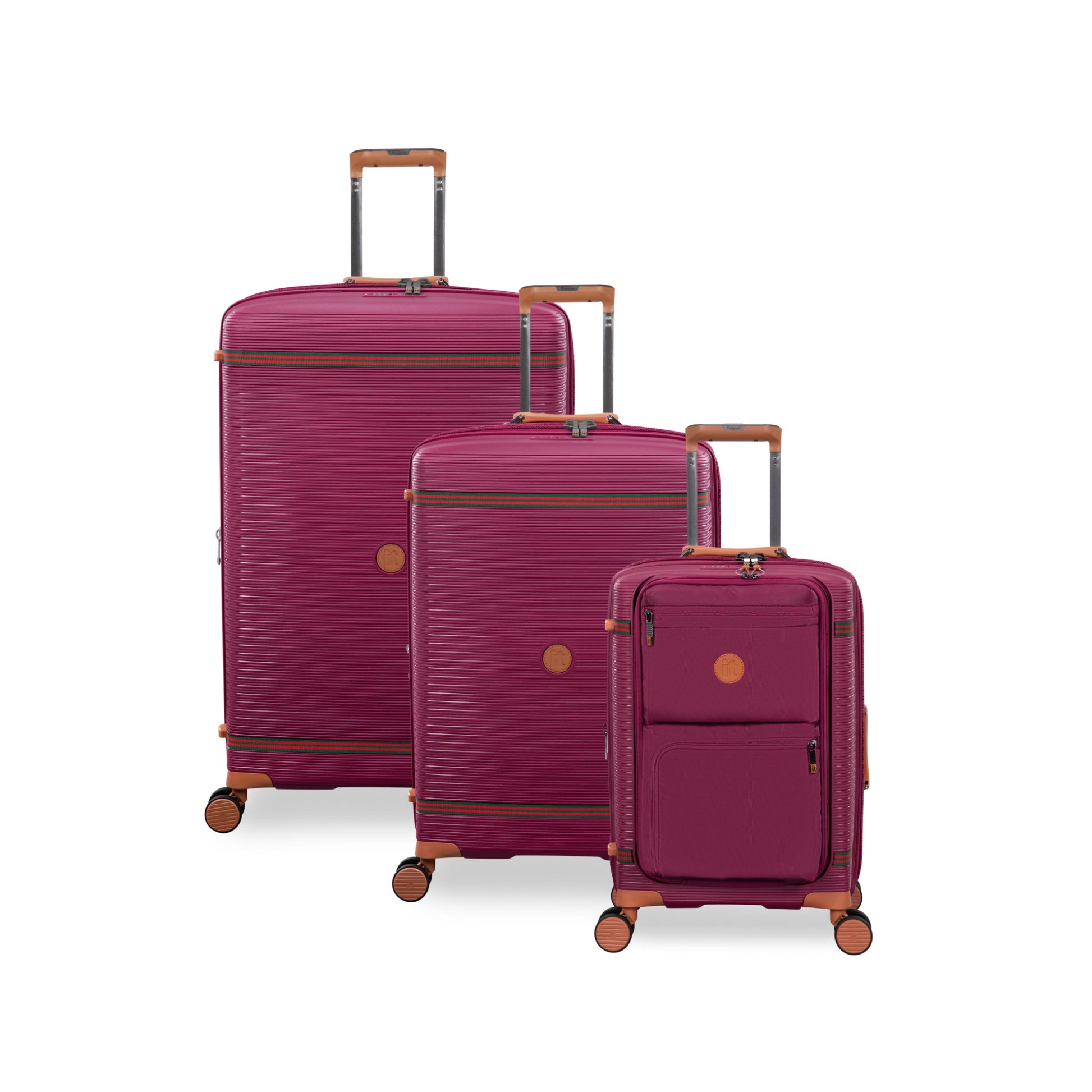 3-Piece Luggage Set, PP Material Hard Shell Suitcases, 8 Spinner Wheels, Telescopic Handle & Anti-Theft Zippers