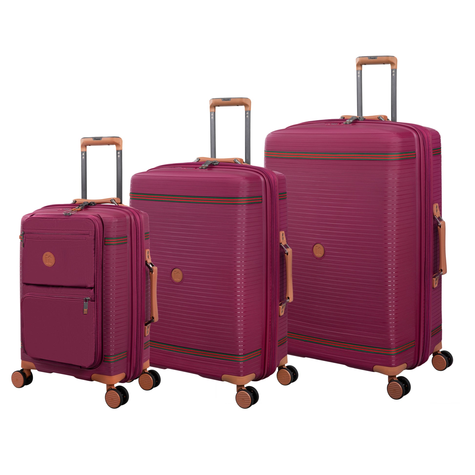 3-Piece Luggage Set, PP Material Hard Shell Suitcases, 8 Spinner Wheels, Telescopic Handle & Anti-Theft Zippers