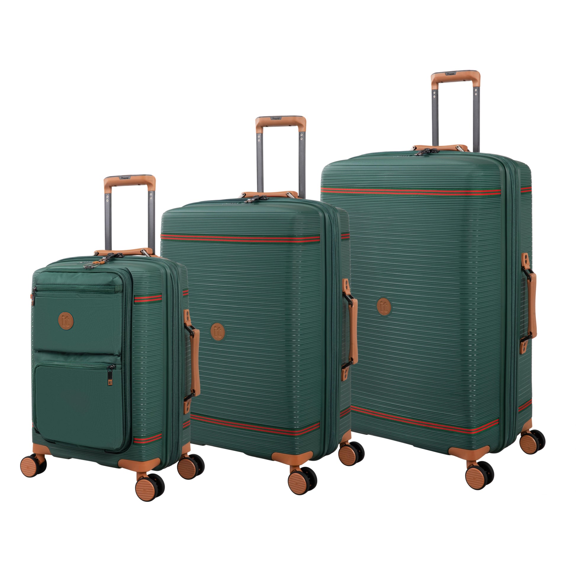 3-Piece Luggage Set, PP Material Hard Shell Suitcases, 8 Spinner Wheels, Telescopic Handle & Anti-Theft Zippers