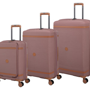 3-Piece Luggage Set, PP Material Hard Shell Suitcases, 8 Spinner Wheels, Telescopic Handle & Anti-Theft Zippers