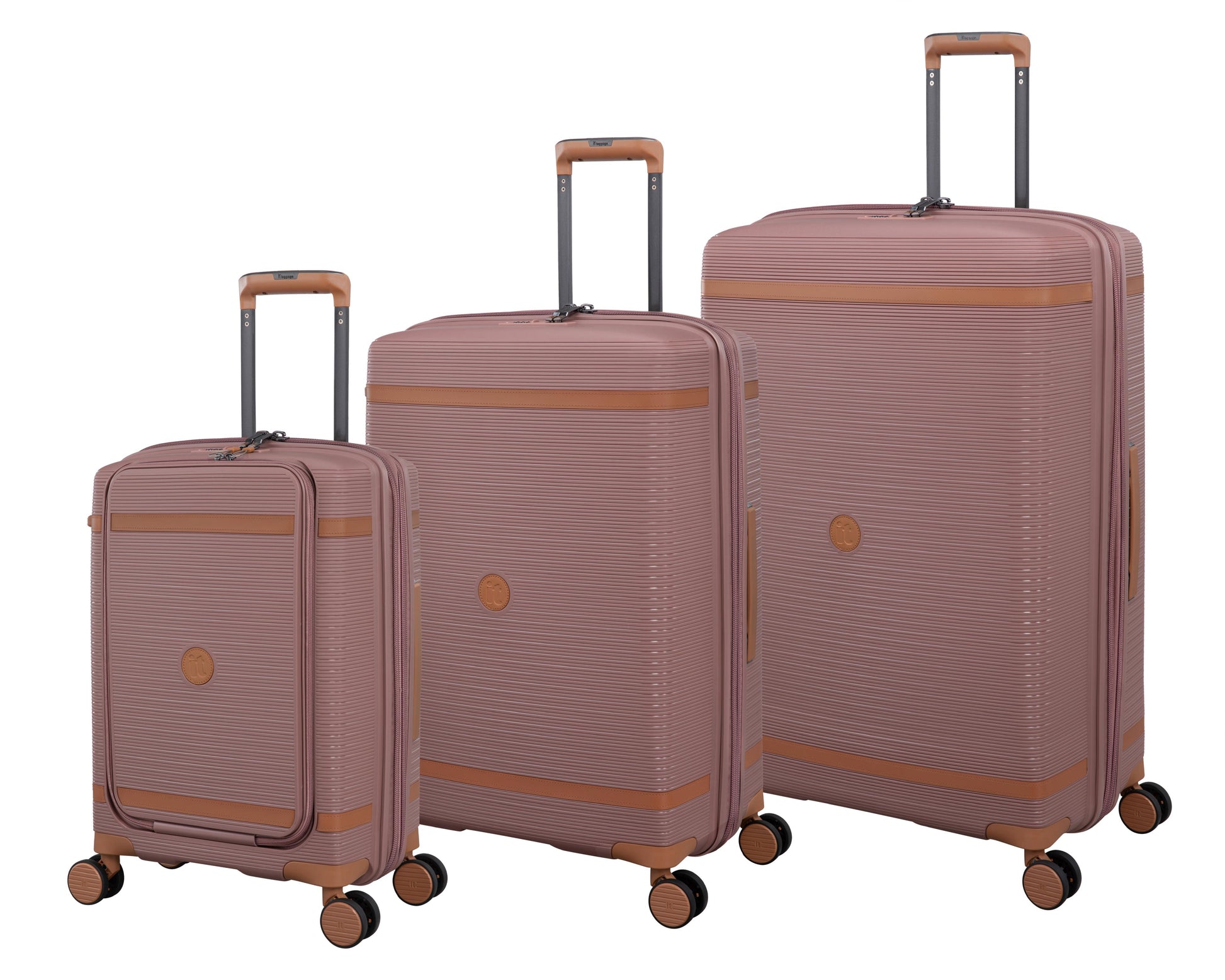 3-Piece Luggage Set, PP Material Hard Shell Suitcases, 8 Spinner Wheels, Telescopic Handle & Anti-Theft Zippers