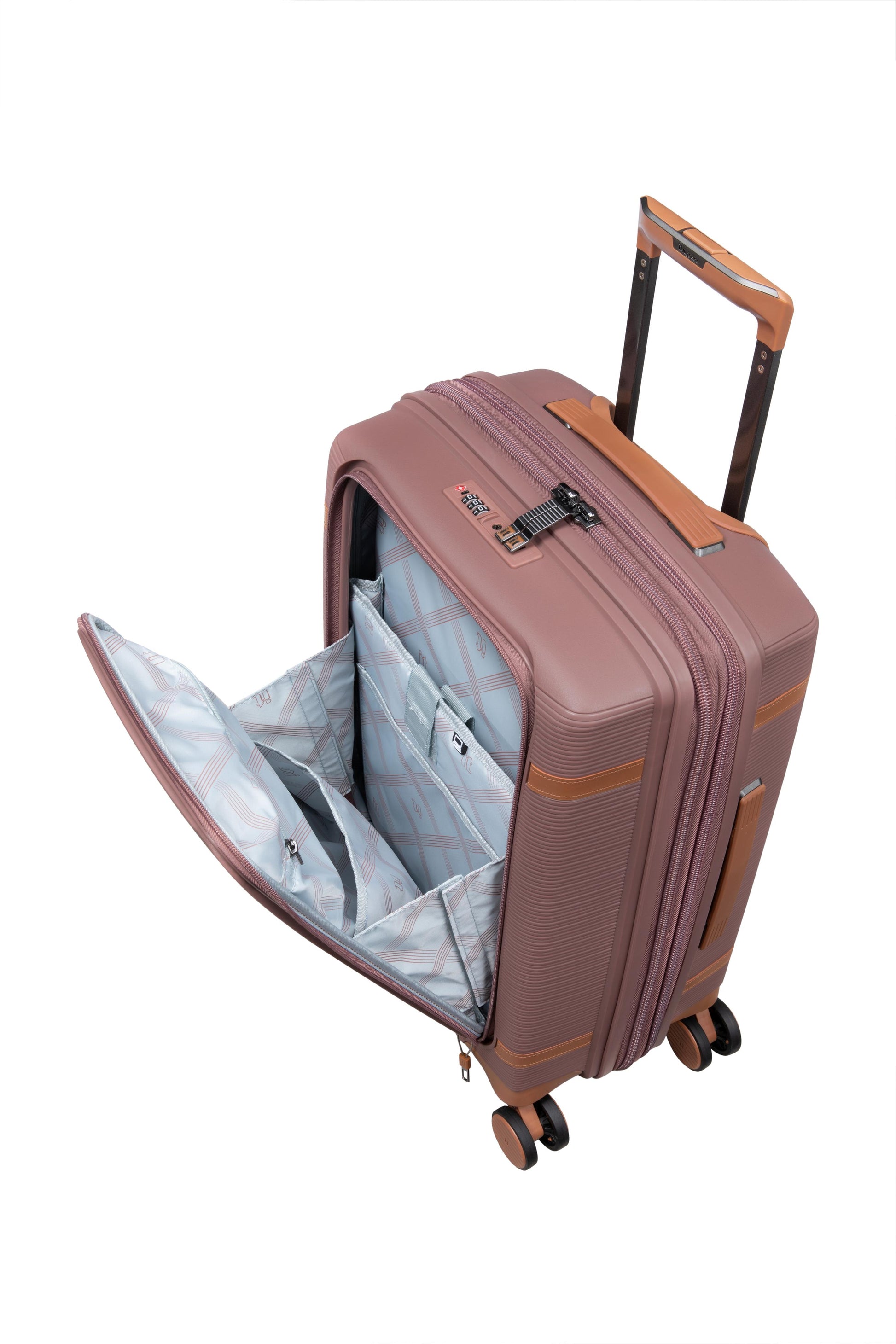 3-Piece Luggage Set, PP Material Hard Shell Suitcases, 8 Spinner Wheels, Telescopic Handle & Anti-Theft Zippers