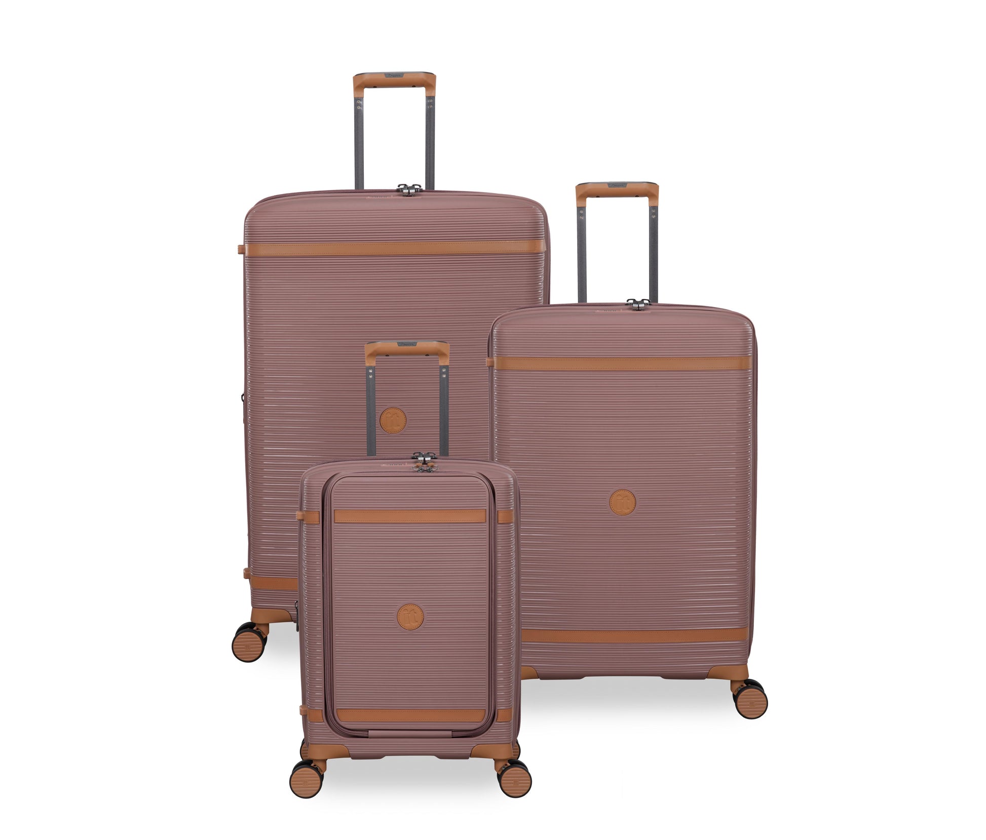 3-Piece Luggage Set, PP Material Hard Shell Suitcases, 8 Spinner Wheels, Telescopic Handle & Anti-Theft Zippers