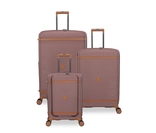 3-Piece Luggage Set, PP Material Hard Shell Suitcases, 8 Spinner Wheels, Telescopic Handle & Anti-Theft Zippers