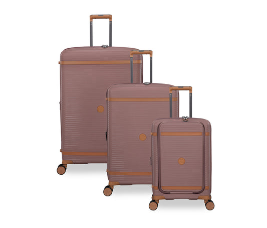 3-Piece Luggage Set, PP Material Hard Shell Suitcases, 8 Spinner Wheels, Telescopic Handle & Anti-Theft Zippers