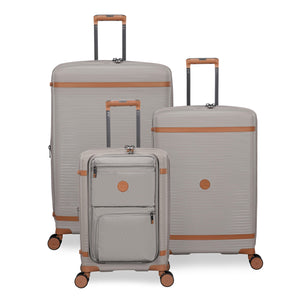 3-Piece Luggage Set, PP Material Hard Shell Suitcases, 8 Spinner Wheels, Telescopic Handle & Anti-Theft Zippers