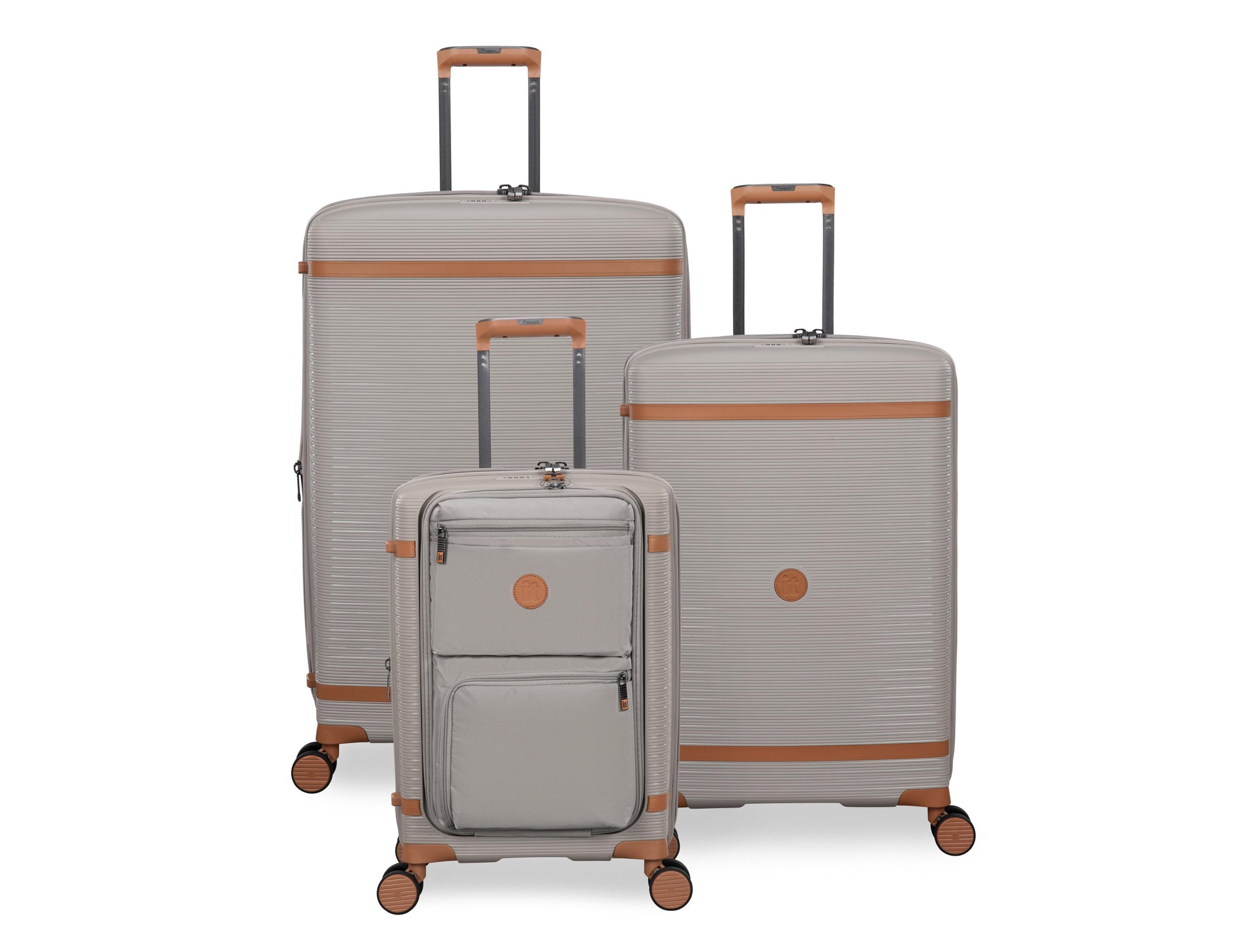 3-Piece Luggage Set, PP Material Hard Shell Suitcases, 8 Spinner Wheels, Telescopic Handle & Anti-Theft Zippers