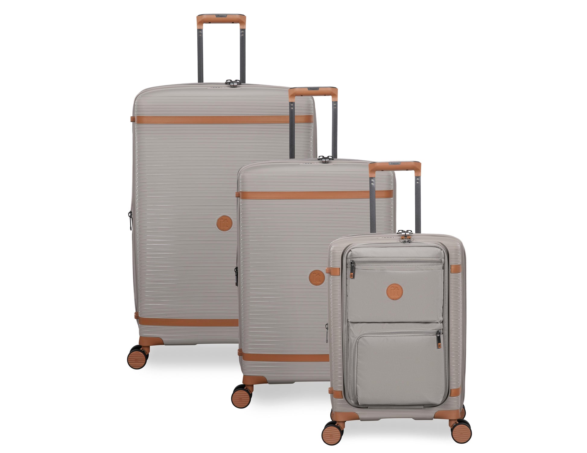 3-Piece Luggage Set, PP Material Hard Shell Suitcases, 8 Spinner Wheels, Telescopic Handle & Anti-Theft Zippers