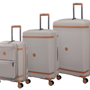 3-Piece Luggage Set, PP Material Hard Shell Suitcases, 8 Spinner Wheels, Telescopic Handle & Anti-Theft Zippers