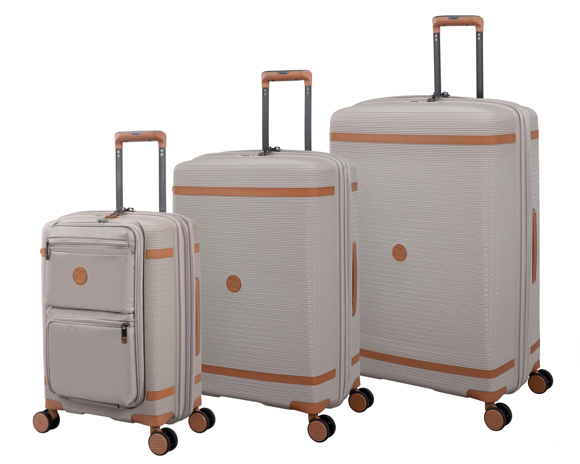 3-Piece Luggage Set, PP Material Hard Shell Suitcases, 8 Spinner Wheels, Telescopic Handle & Anti-Theft Zippers
