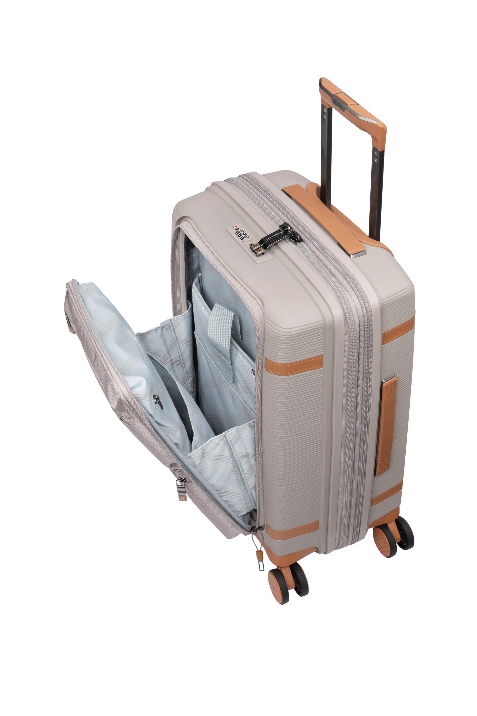 3-Piece Luggage Set, PP Material Hard Shell Suitcases, 8 Spinner Wheels, Telescopic Handle & Anti-Theft Zippers