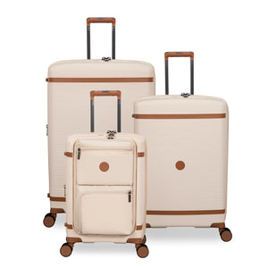 3-Piece Luggage Set, PP Material Hard Shell Suitcases, 8 Spinner Wheels, Telescopic Handle & Anti-Theft Zippers