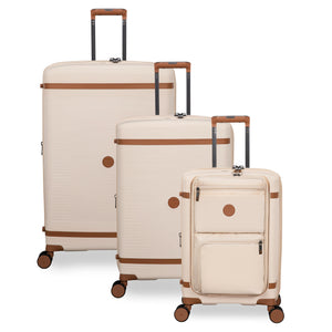3-Piece Luggage Set, PP Material Hard Shell Suitcases, 8 Spinner Wheels, Telescopic Handle & Anti-Theft Zippers