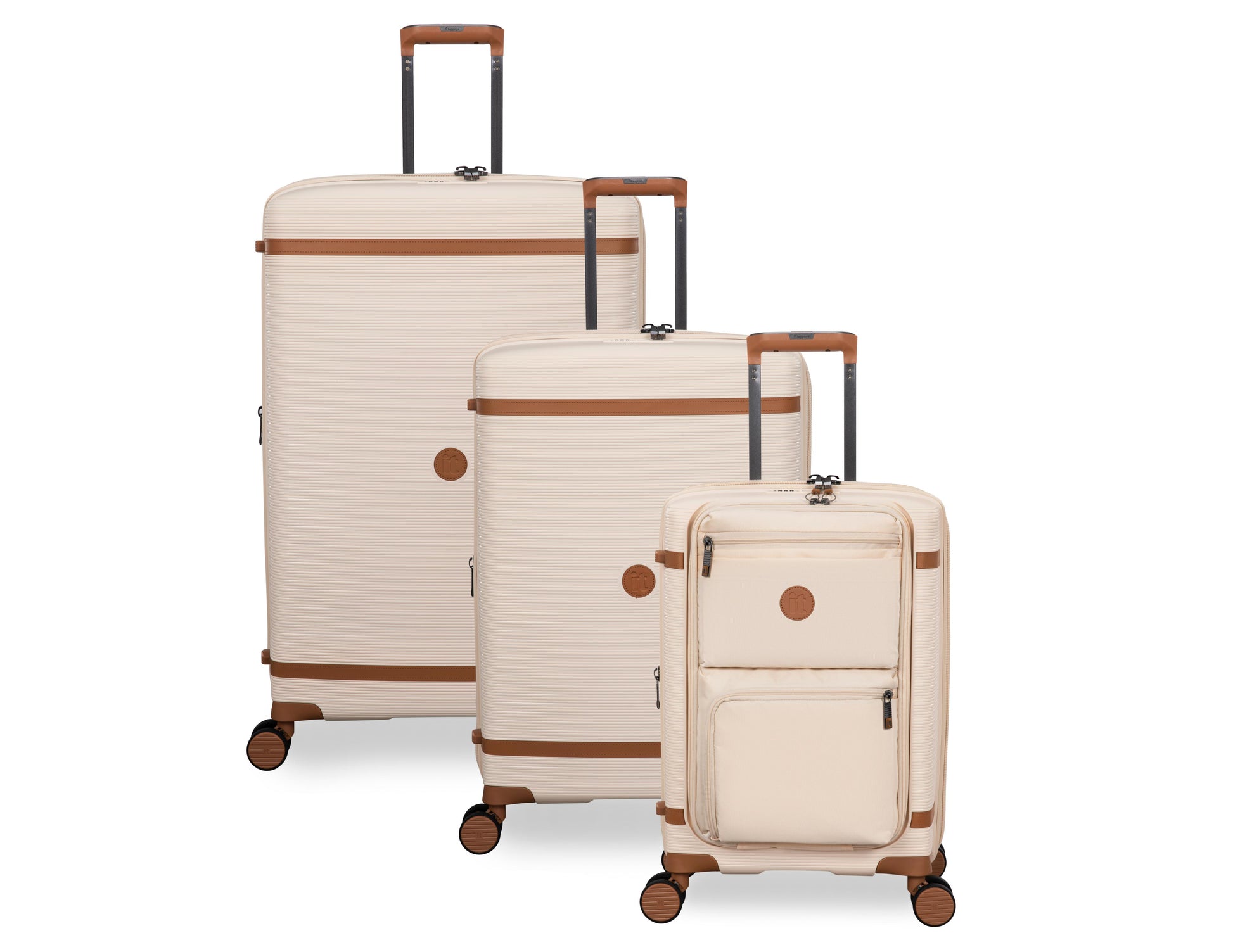 3-Piece Luggage Set, PP Material Hard Shell Suitcases, 8 Spinner Wheels, Telescopic Handle & Anti-Theft Zippers