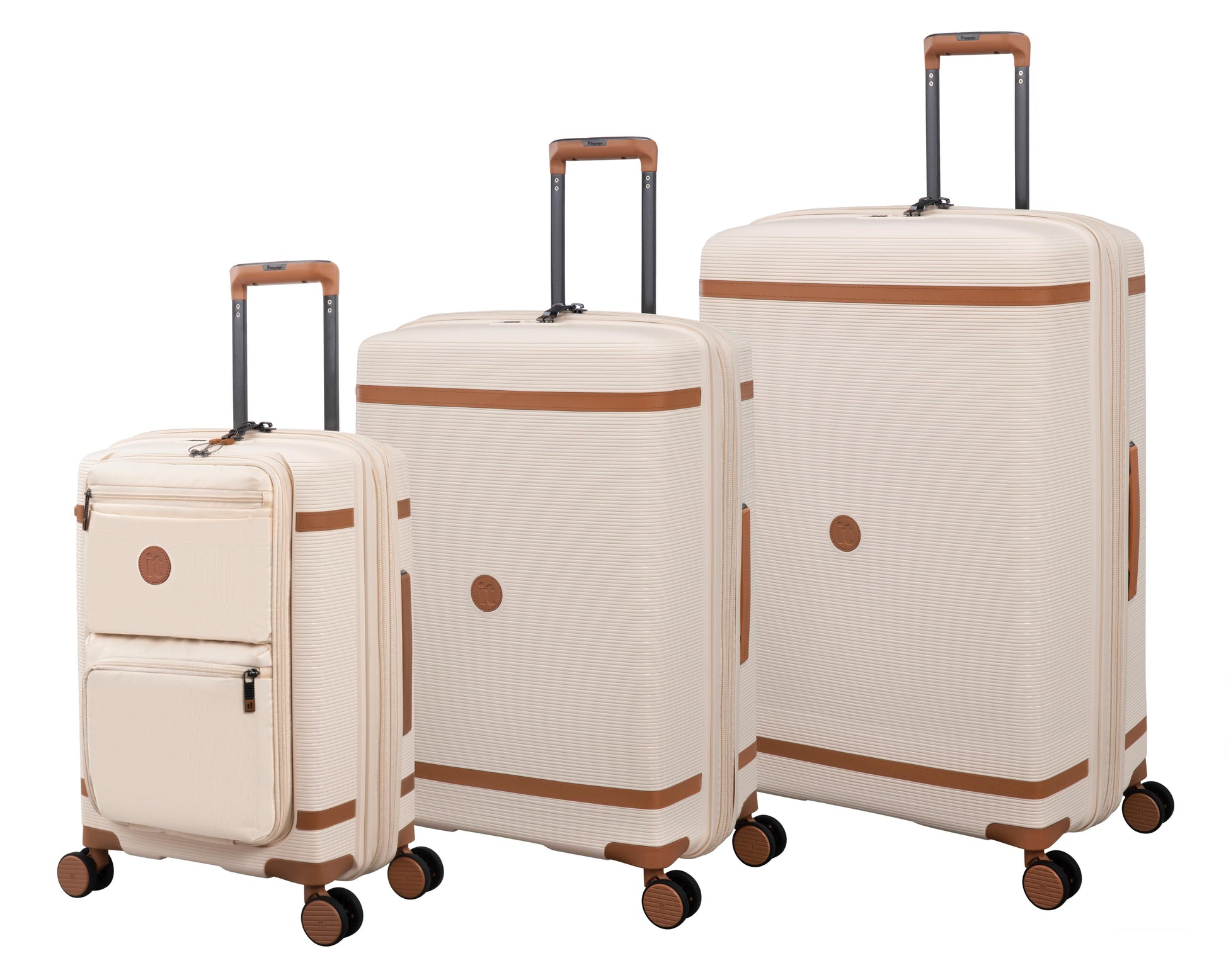 3-Piece Luggage Set, PP Material Hard Shell Suitcases, 8 Spinner Wheels, Telescopic Handle & Anti-Theft Zippers