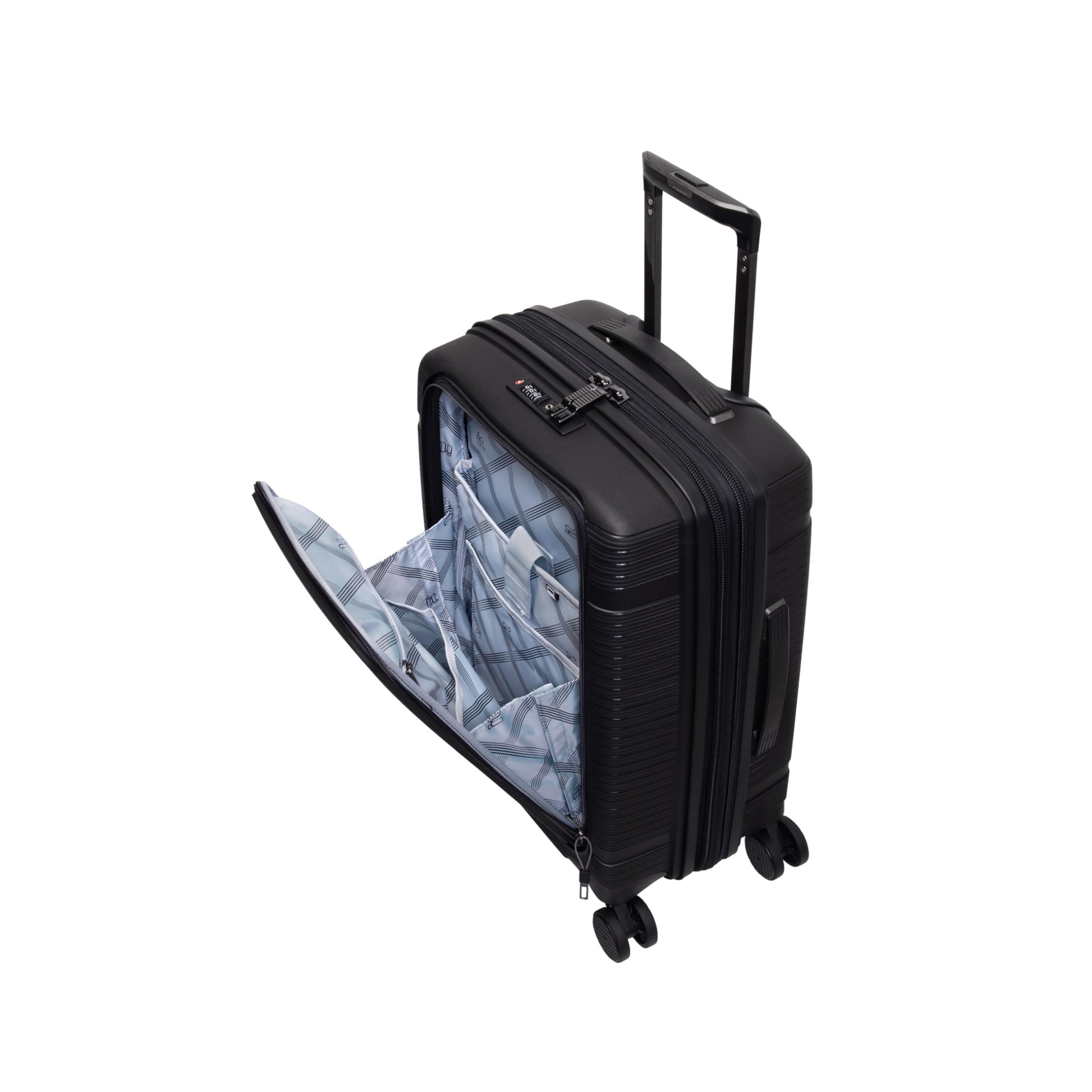 3-Piece Luggage Set, PP Material Hard Shell Suitcases, 8 Spinner Wheels, Telescopic Handle & Anti-Theft Zippers