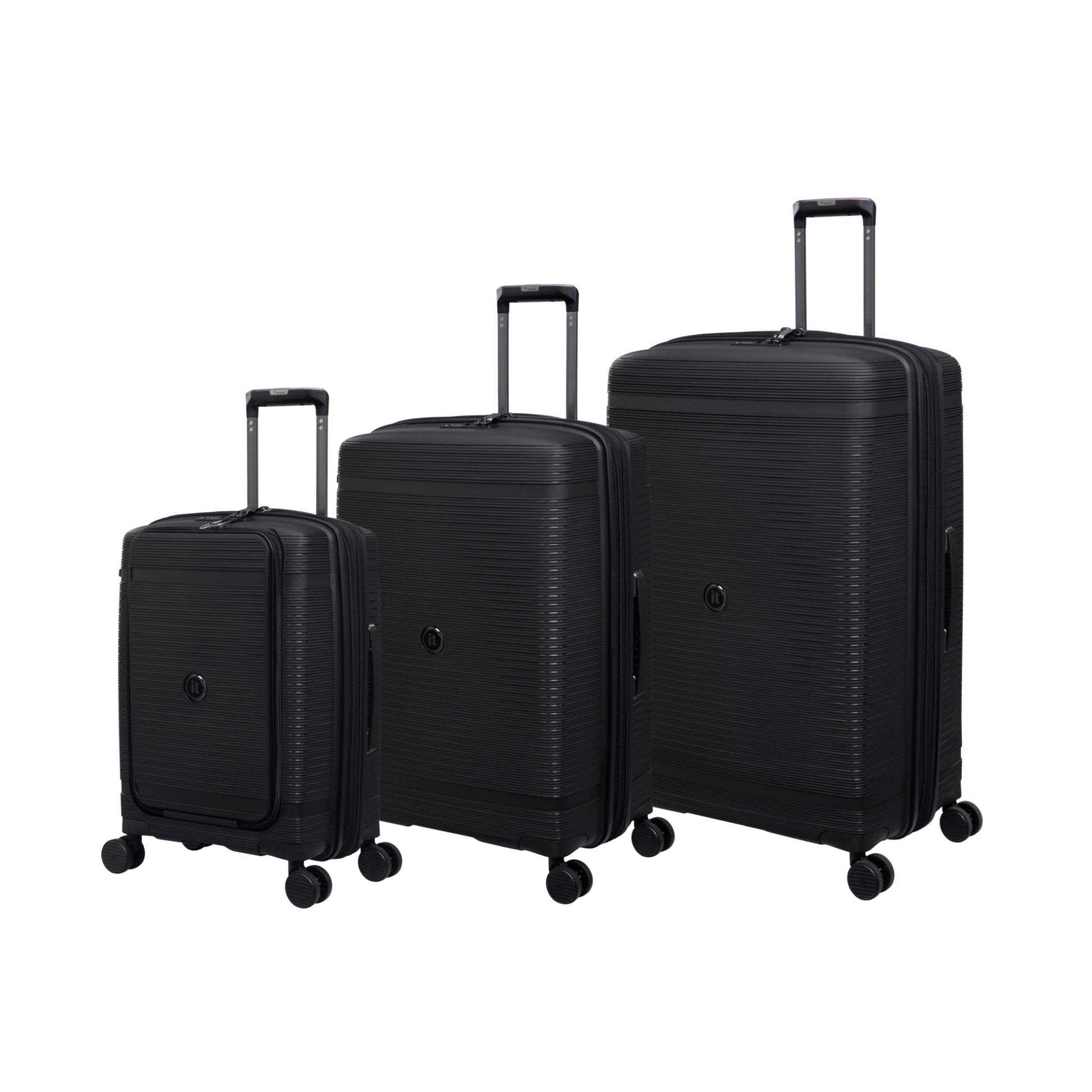 3-Piece Luggage Set, PP Material Hard Shell Suitcases, 8 Spinner Wheels, Telescopic Handle & Anti-Theft Zippers