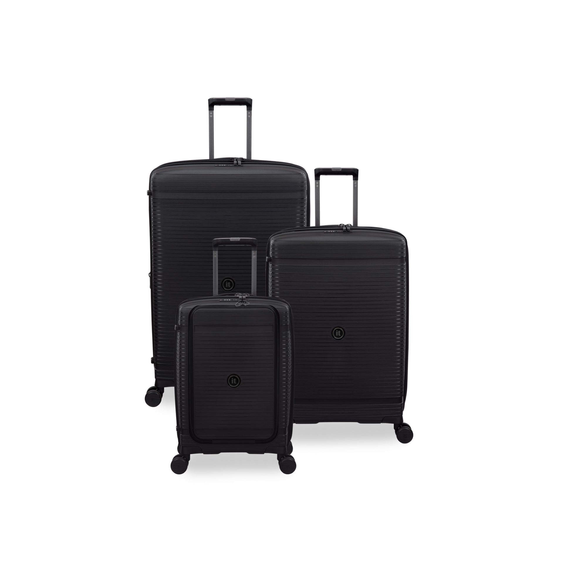 3-Piece Luggage Set, PP Material Hard Shell Suitcases, 8 Spinner Wheels, Telescopic Handle & Anti-Theft Zippers
