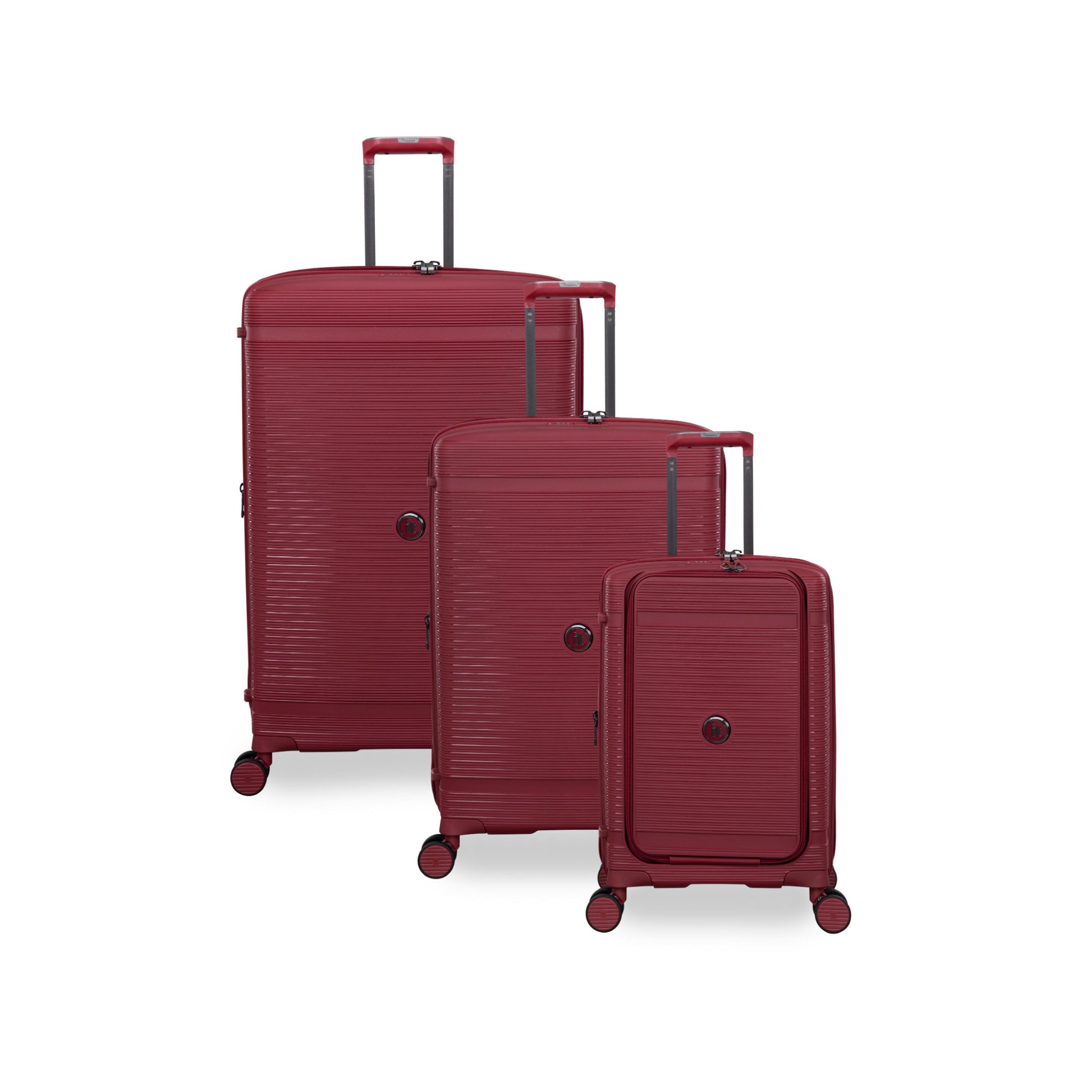3-Piece Luggage Set, PP Material Hard Shell Suitcases, 8 Spinner Wheels, Telescopic Handle & Anti-Theft Zippers