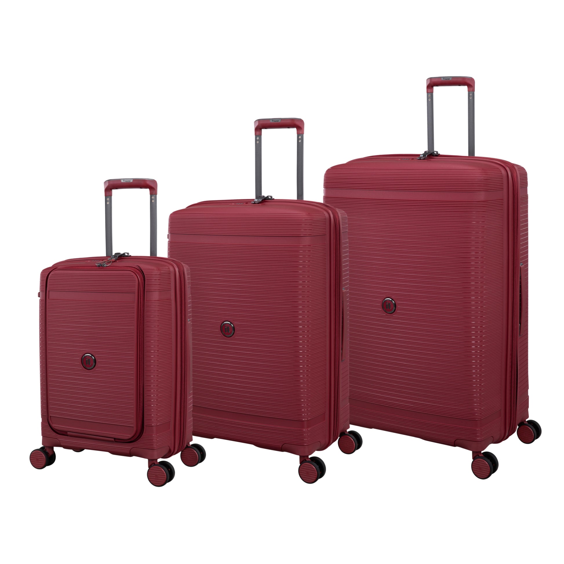 3-Piece Luggage Set, PP Material Hard Shell Suitcases, 8 Spinner Wheels, Telescopic Handle & Anti-Theft Zippers