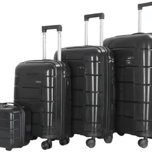 4 Piece Luggage Set PP Material Hard Shell, TSA Lock, 8 Wheel