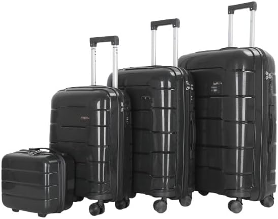 4 Piece Luggage Set PP Material Hard Shell, TSA Lock, 8 Wheel