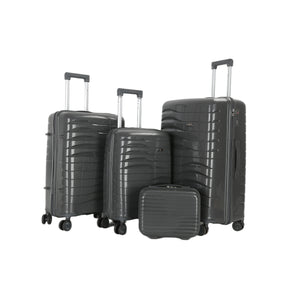 4-Piece Luggage Set | PP Material | Hard Shell Suitcases | 8 Spinner Wheels | Telescopic Handle | Anti-Theft Zippers