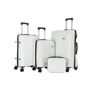 4-Piece Luggage Set | PP Material | Hard Shell Suitcases | 8 Spinner Wheels | Telescopic Handle | Anti-Theft Zippers