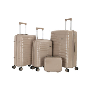 4-Piece Luggage Set | PP Material | Hard Shell Suitcases | 8 Spinner Wheels | Telescopic Handle | Anti-Theft Zippers