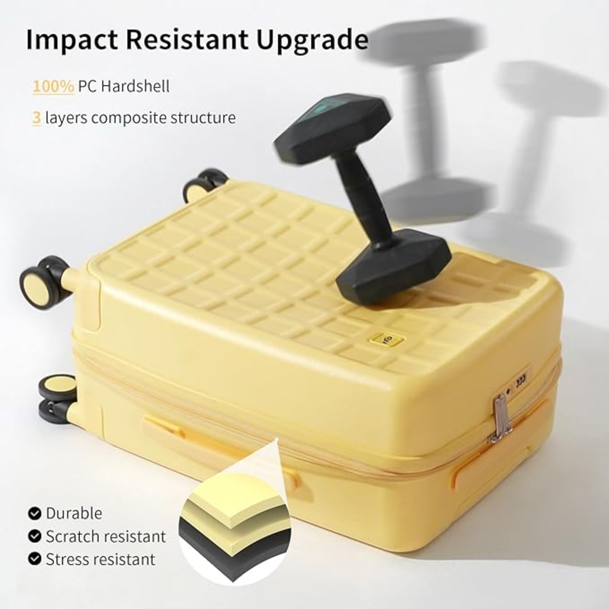 Luggage Suitcases 20, 24, 26 Inch with 8 Spinner Wheels, 100% PC Hard Shell travel luggage Suitcases