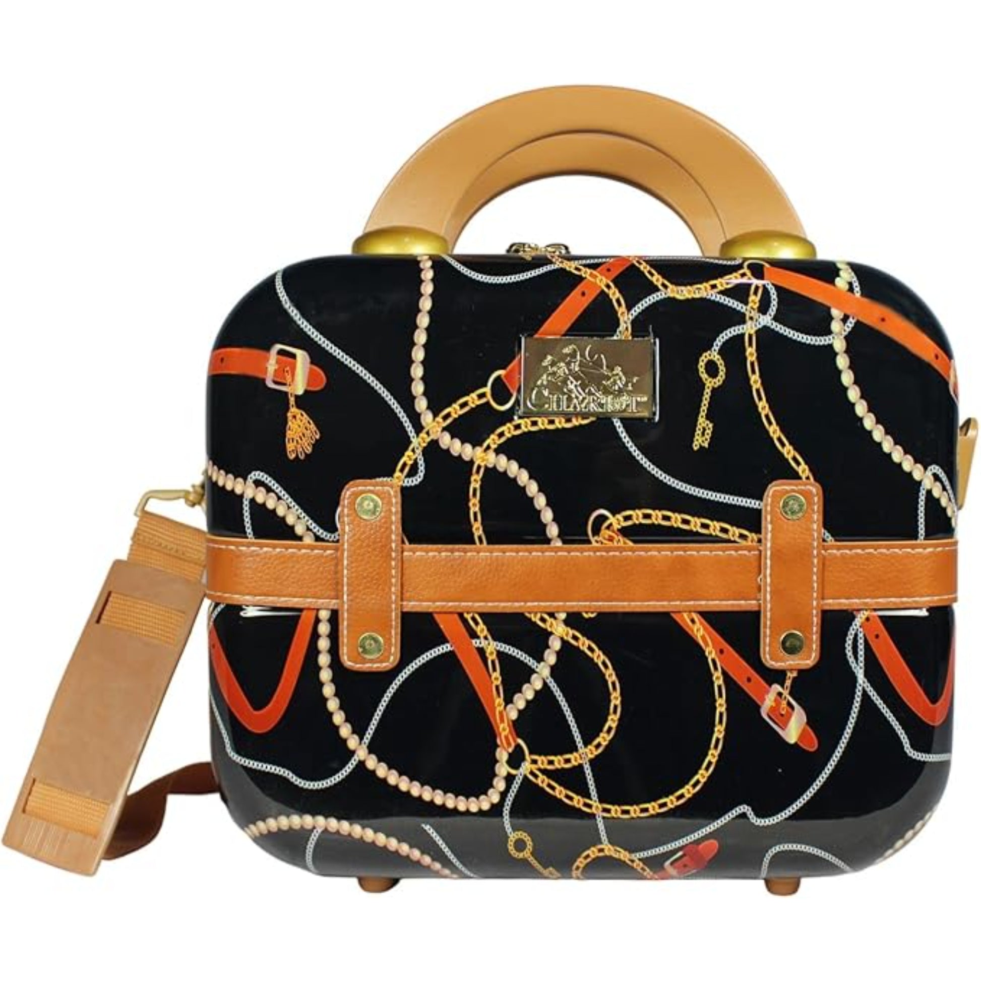 Vintage Style 2 Piece Luggage Set Hardside Carry-on Retro Train Case Spinner
