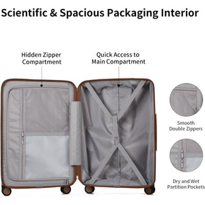 Luggage Suitcases 20, 24, 26 Inch with 8 Spinner Wheels, 100% PC Hard Shell travel luggage Suitcases