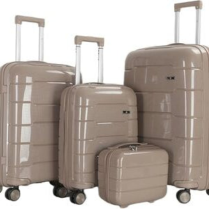 4 Piece Luggage Set PP Material Hard Shell, TSA Lock, 8 Wheel