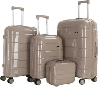 4 Piece Luggage Set PP Material Hard Shell, TSA Lock, 8 Wheel