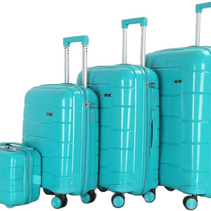 4 Piece Luggage Set PP Material Hard Shell, TSA Lock, 8 Wheel