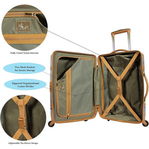 Vintage Style 2 Piece Luggage Set Hardside Carry-on Retro Train Case Spinner