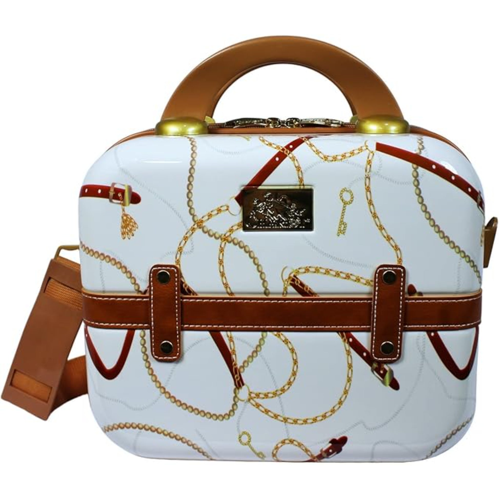 Vintage Style 2 Piece Luggage Set Hardside Carry-on Retro Train Case Spinner