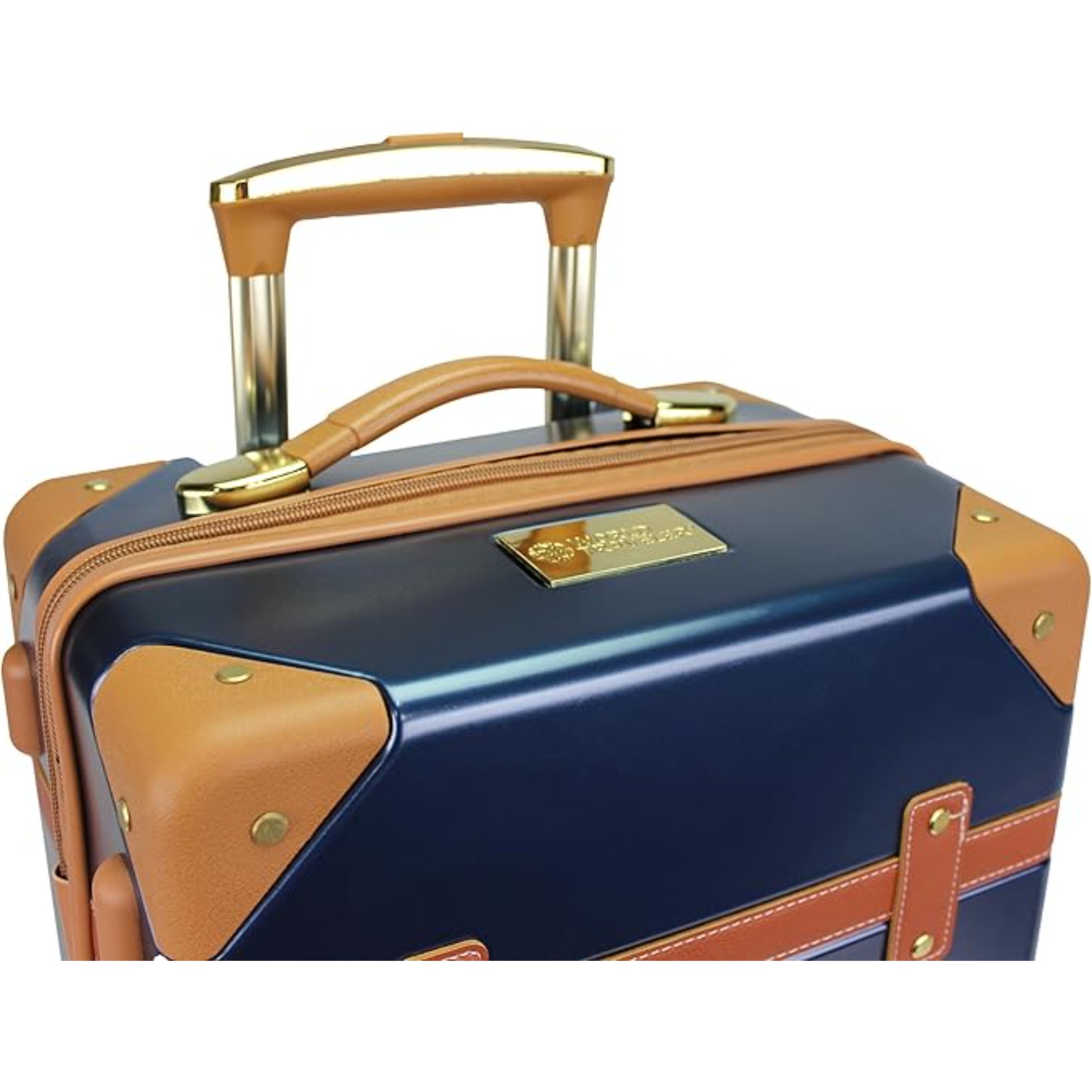 Vintage Style 2 Piece Luggage Set Hardside Carry-on Retro Train Case Spinner