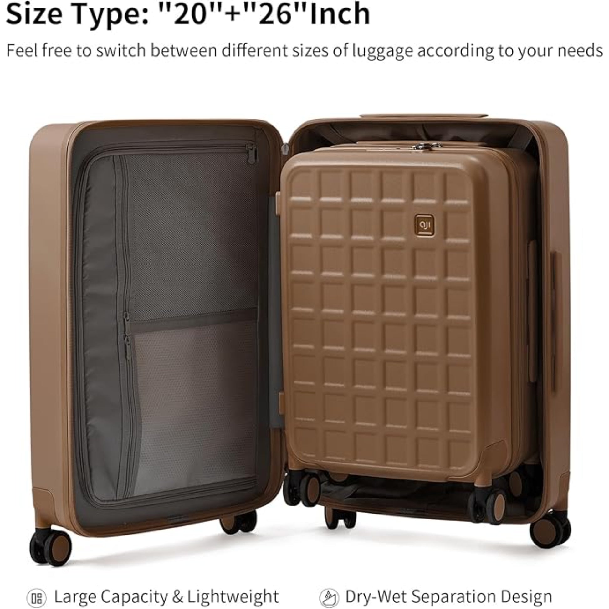Luggage Suitcases 20, 24, 26 Inch with 8 Spinner Wheels, 100% PC Hard Shell travel luggage Suitcases