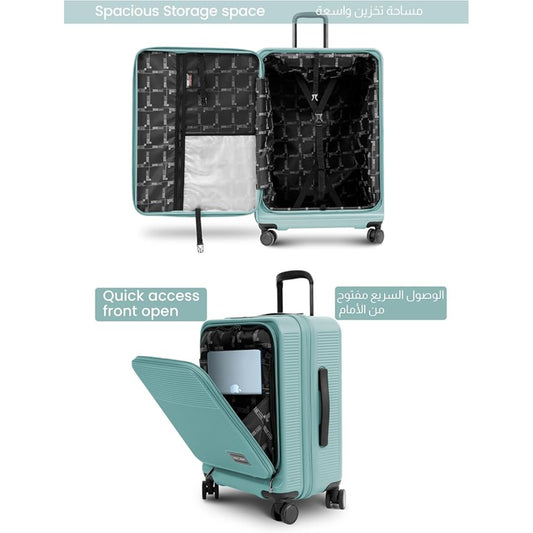 Set of 2 Luggage | Small 10KG & Large 30KG ABS+Polycarbonate 8 Wheel Trolley Hardsided Travel Suitcase
