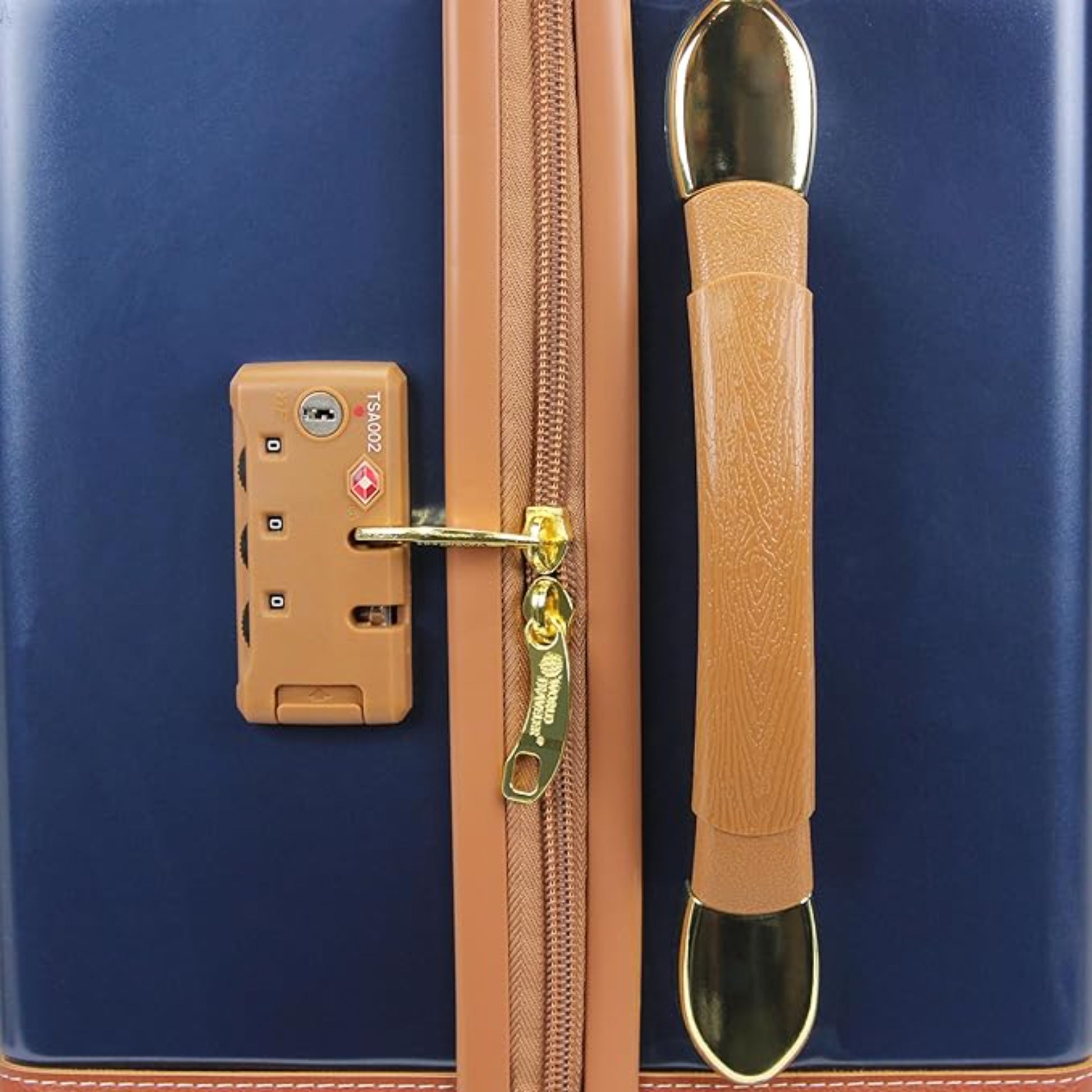 Vintage Style 2 Piece Luggage Set Hardside Carry-on Retro Train Case Spinner