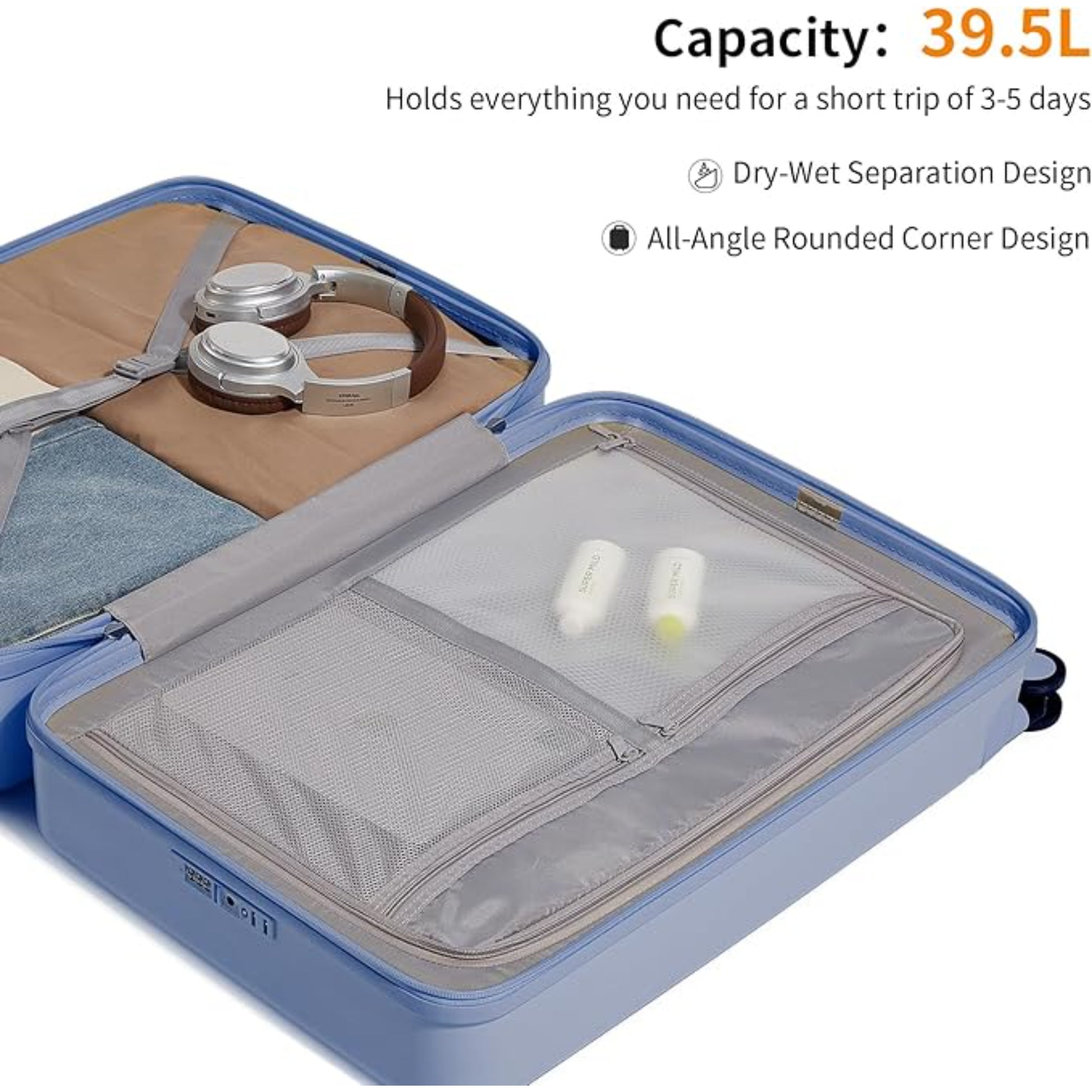 Luggage Suitcases 20, 24, 26 Inch with 8 Spinner Wheels, 100% PC Hard Shell travel luggage Suitcases