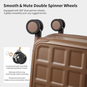 Luggage Suitcases 20, 24, 26 Inch with 8 Spinner Wheels, 100% PC Hard Shell travel luggage Suitcases
