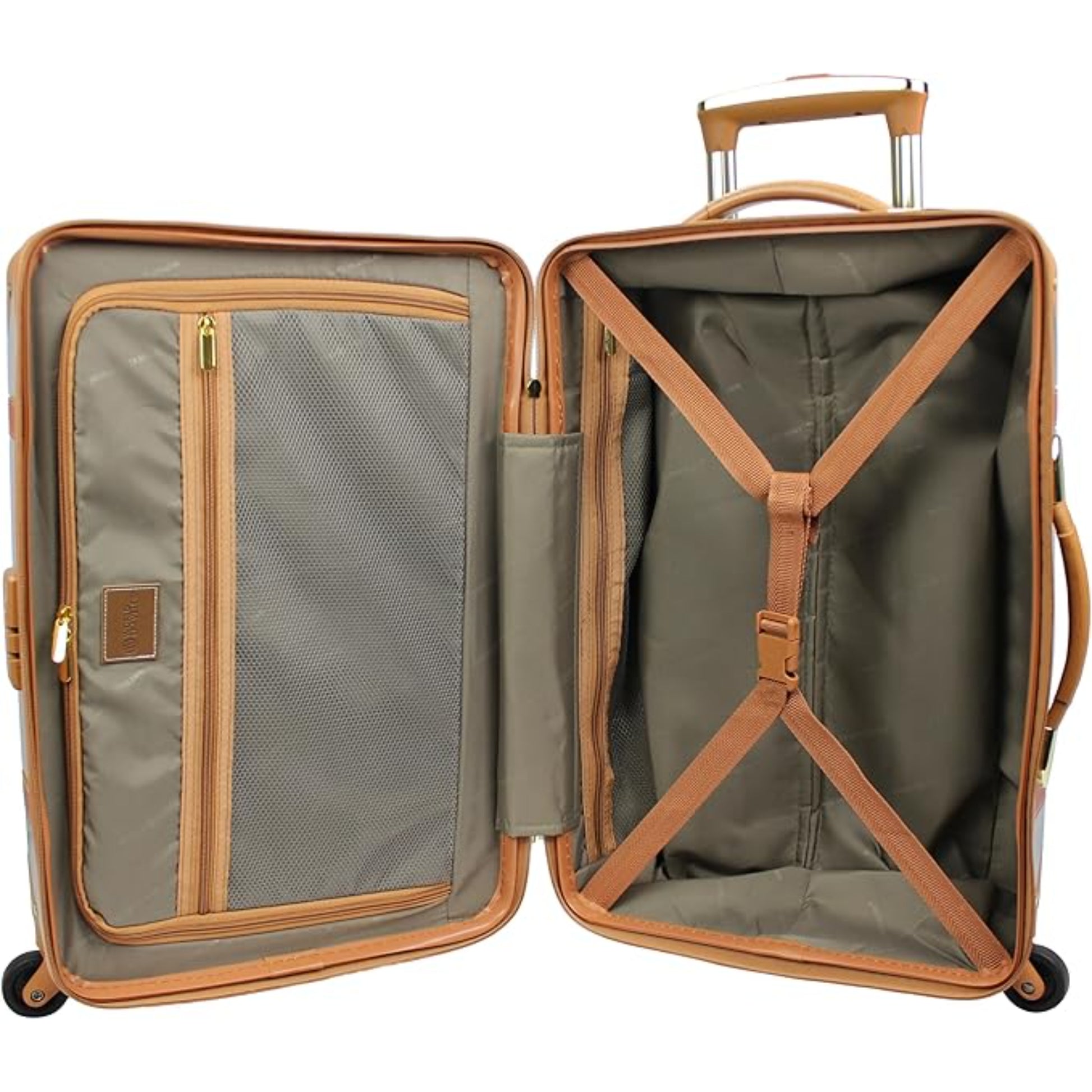 Vintage Style 2 Piece Luggage Set Hardside Carry-on Retro Train Case Spinner